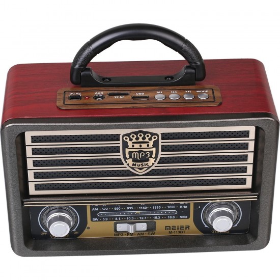 M-113BT Vintage Bluetootlu Nostaljik Radyo Ahşap M-113BT Vintage Bluetootlu Nostaljik Radyo Ahşap
