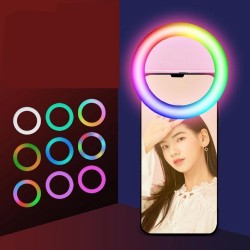 HD-77 Selfie Ring Light Şarjlı Mini 15 Renk LED Işık