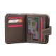 CS-08-3 Dik Cüzdan 18 Kartlık Bozuk ve Kağıt Para Bölmeli Kahve/Bej