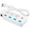 Rt-05 Termal Akım Korumalı 2500W 10 Amper 3 lü Priz 1.5 Metre Uzatma Kablosu Çoklu Priz 2 Usb Çocuk Korumalı