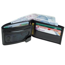 Hobimtek Erkek %100 Deri Cüzdan Çift Para Bölmeli 14 Kart Bölmeli