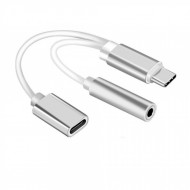 HT-91 Type-C Ses Adaptörü Kulaklık ve Şarj Aynı Anda