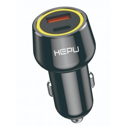 Hobimtek Hepu HP-783 Araç Içi Şarj Cihazı 120W 3.1A Pd 30 Watt Fast Hızlı Şarj Aleti Metal Çakmaklık Şarj Qualcomm Quick Charge 3.0 2-Port Işıklı