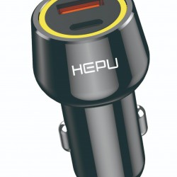 Hobimtek Hepu HP-783 Araç Içi Şarj Cihazı 120W 3.1A Pd 30 Watt Fast Hızlı Şarj Aleti Metal Çakmaklık Şarj Qualcomm Quick Charge 3.0 2-Port Işıklı