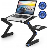 LD-024 Ayarlanabilir Katlanabilir Dizüstü Bilgisayar Masası Laptop Sehpası 2 Fanlı Geniş Versiyon 48 Cm