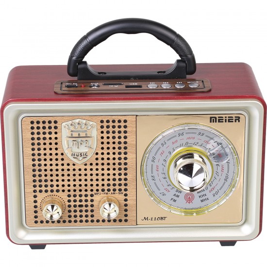Meirer M 110Bt Bluetoothlu Usb Nostaljik Radyo