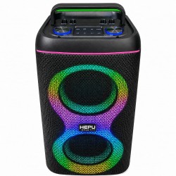 HEPU HP-S60 Partybox Bluetooth Hoparlör – 2×6.5” Hoparlör 30W Güç RGB Işık USB TF kart v e AUX girişler
