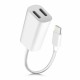 Iphone Çift Lightning  Çıkışlı Kablo Beyaz Dual Audio To Charge Adaptör MA015
