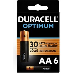 Duracell Optimum AA Alkalin Pil, 1.5 V LR6 MN1500, 6’lı Paket