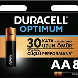 Duracell Optimum AA Alkalin Pil, 1.5 V LR6 MN1500, 8’li Paket