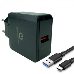 Powerstar Scth-12 Quick Charge 3.0 Type-c Qualcomm USB Hızlı Şarj Aleti Siyah