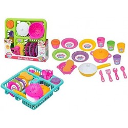 Büyük Boy Oyuncak Mutfak Seti - Candy Bulaşık Seti 37 Parça Kız Oyun Seti