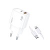 Hepu 20W Gan Pd Girişli Hızlı Şarj Aleti 3.0 Qualcomm Tüm iphone Modelleri İçin USB-C & Lightning Kablo Çift Çıkışlı Fast Charger iPhone 16 15 14 13 12 11 X Pro HP-C29ios