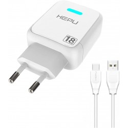 Hepu 3.0 Qualcomm 18w Hızlı Şarj Aleti Type-c Kablo Adaptör Set Samsung Huawei Xiaomi Uyumlu Hp618