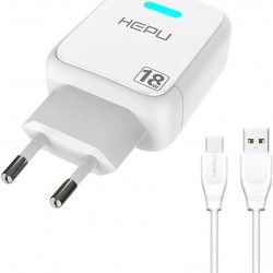 Hepu 3.0 Qualcomm 18w Hızlı Şarj Aleti Type-c Kablo Adaptör Set Samsung Huawei Xiaomi Uyumlu Hp618