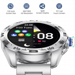 HP-G08 Çift Kordon Akıllı Saat Smart Watch Siri Nfc Gps Kablosuz Şarj Uyku İzleme 1.43 İnch