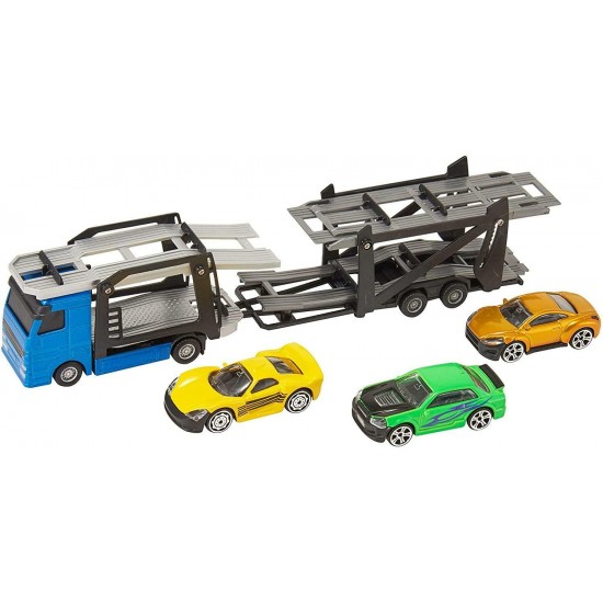 Taşıyıcı Tır ve Üç Adet Araba Teamsterz Transporter Araç Set 3’lü