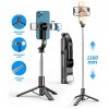 L12 Işıklı Selfie Çubuğu  Uzaktan Kumandalı 116 Cm Tripod Özçekim Alüminyum Masa Üstü Tripod