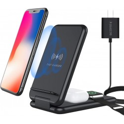 HP-W03  15W 3in1 Kablosuz Masaüstü Şarj Dock Standı Universal Portable Wireless Charge Station