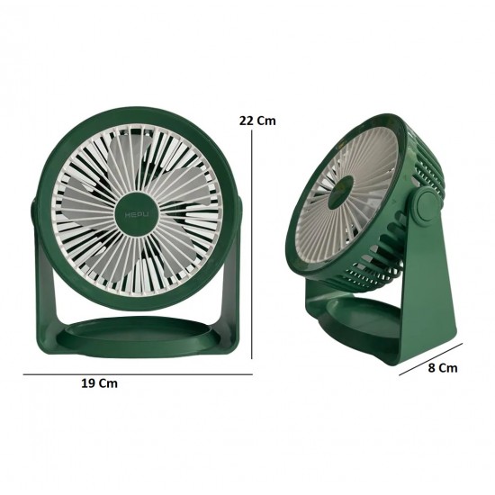 Taşınabilir Mini Şarjlı Standlı Masa Üstü Vantilatör Fanı Soğutucu Işıklı 3 Kademe Güçlü Ev Ofis 22 Cm Vantilatör