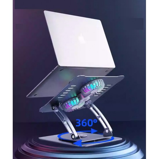 Metal Laptop Standı 360 Derece Dönebilir Rgb Çift Fanlı Premium Serisi Notebook Tutucu Alüminyum Macbook Yükseltici Metal Laptop Standı 360 Derece Dönebilir Rgb Çift Fanlı Premium Serisi Notebook Tutucu Alüminyum Macbook Yükseltici