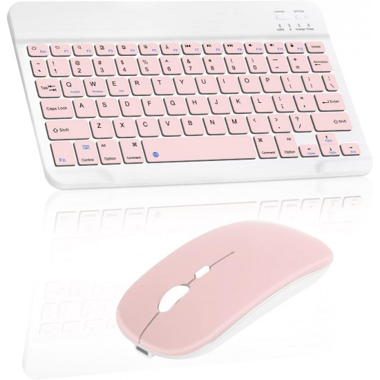 Şarj Edilebilir Bluetooth Klavye Mouse Seti Mac/Tablet/iPad/PC/Dizüstü Bilgisayar için Ultra İnce Tam Boyutlu Klavye