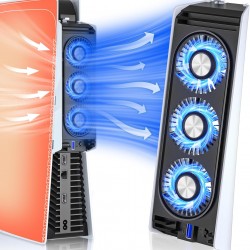 PS5 Soğutucu Led Işıklı Sessiz Fan 2 Kademeli Soğutucu USB3.0 Radyatör Isı Emici Playstation 5