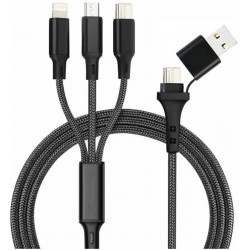 Pd Hızlı Şarj 20W 3 in 1 Hızlı Şarj Kablosu 120 cm 3 A Lightning Type-c Usb Micro Çoklu Data Kablosu