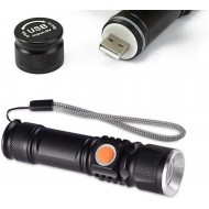 Ht-622 Mini El Feneri Şarj Edilebilir USB P50 Led Mıknatıslı Metal Kasa Fener Zoom Işıldak Oto Fener