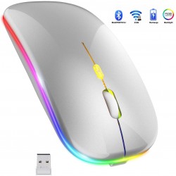Q7 Kablosuz 2.4 Wireless Mouse Sessiz Tık RGB Şarjlı  Bluetooth 5.1 Pc Laptop Tv Mac Uyumlu Mouse
