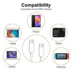 Type-C Pd Kablo 100 Cm Şarj ve Data Kablosu 20W 3.1 Amper Hızlı Şarj Kablosu Usb C to usb c