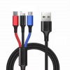 Hp-11 3 in 1  Hızlı Şarj Kablosu 2.4A  120 Cm Type-c Usb Micro iPhone iPad Xiaomi Huawei Data kablo