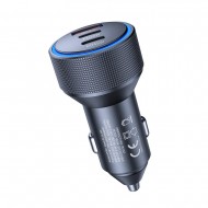 Hepu Hp-780 Araç Içi Şarj Cihazı 3.1A Pd 45 Watt Fast Hızlı Şarj Aleti Metal Çakmaklık Şarj Type C 3-Port Işıklı
