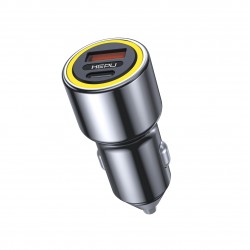Hepu Hp-782 Araç Içi Şarj Cihazı 3.1A Pd 48 Watt Fast Hızlı Şarj Aleti Metal Çakmaklık Şarj Type C 2-Port Işıklı