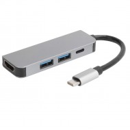 Metal Usb Hub 4 in 1 4K Full HDMI Type-c USB 2.0 / 3.0 Çevirici Adaptör Çok Portlu Tak Çalıştır Usb Çevirici