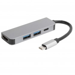 Metal Usb Hub 4 in 1 4K Full HDMI Type-c USB 2.0 / 3.0 Çevirici Adaptör Çok Portlu Tak Çalıştır Usb Çevirici