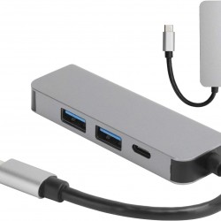 Metal Usb Hub 4 in 1 4K Full HDMI Type-c USB 2.0 / 3.0 Çevirici Adaptör Çok Portlu Tak Çalıştır Usb Çevirici