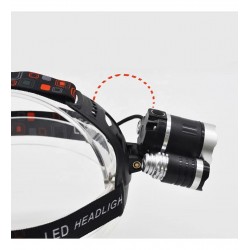 Kafa Lambası 6000 Lümen Şarjlı 3 Başlıklı Cree T6 Led Kafa Feneri Zoom Sellektör Ht-630