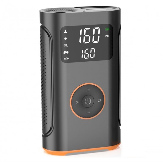 YS002 Taşınabilir Şarjlı Pompa Araç Oto Lastik Şişirme Pompası 160 PSI Kompresör Powerbank Led Işıklı 