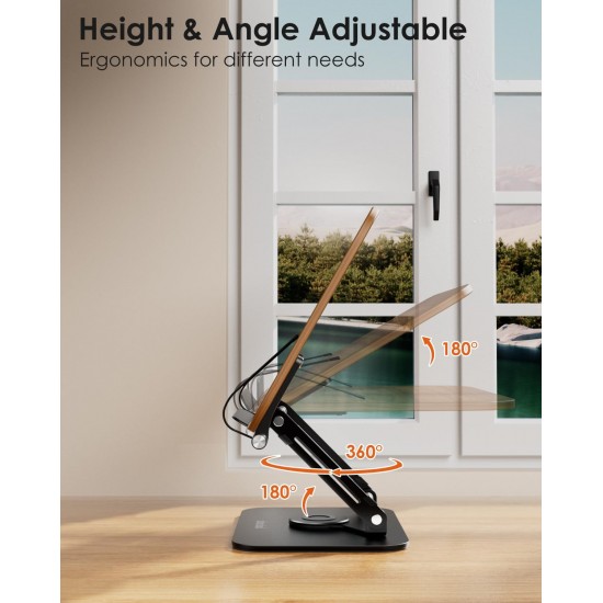 HT-907 Metal Ahşap Kitap Okuma Standı 360 Dönebilen Katlanabilir Masaüstü Rahle Laptop Standı Tablet HT-907 Metal Ahşap Kitap Okuma Standı 360 Dönebilen Katlanabilir Masaüstü Rahle Laptop Standı Tablet