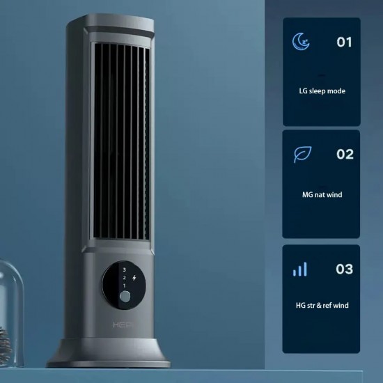 HP-F21 USB Şarjlı Sessiz Kule Tipi Masaüstü Mini Fan 3 Kademe Ofis Tipi Soğutucu Kule Fanı