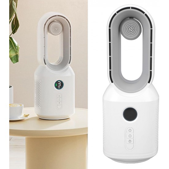 HEPU HP-F29 Sessiz Pervanesiz 106° Döner USB Şarjlı Masaüstü Fan – Bluetooth Hoparlör Gece Lambası 3'ü 1 Arada Akıllı Tasarım