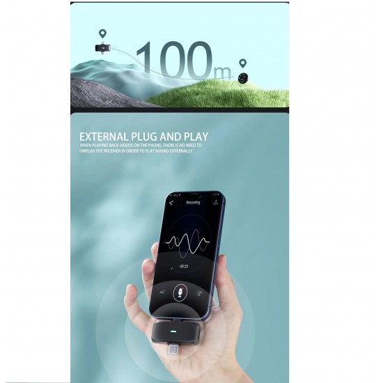 Ht-K31Pro İkili Kablosuz Yaka Mikrofonu  Dijital Ekranlı  Düğme Tipi Tasarım  iOS/Type-C Uyumlu  Gürültü Engelleme 