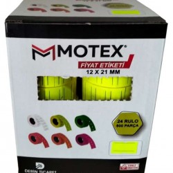 Motex Mx-5500 Fiyat Etiketi 12x21 mm 24 Adet Rulo 800x24 Rulo 4 Renkli