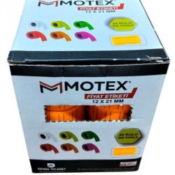Motex Mx-5500 Fiyat Etiketi 12x21 mm 24 Adet Rulo 800x24 Rulo 4 Renkli