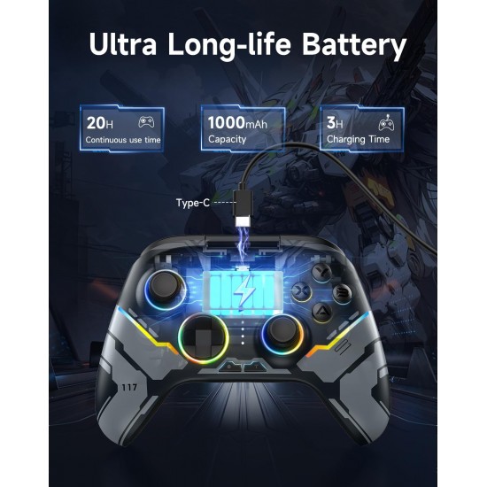 AL-NS2286 RGB Kablosuz Joystick Wireless Oyun Kolu PC/Switch/IOS/Android İçin Oyun Kolu Nintendo Swich Uyumlu Pc Laptop
