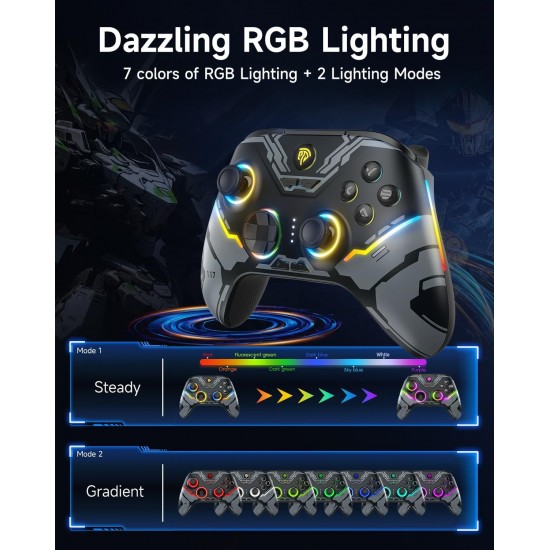 AL-NS2286 RGB Kablosuz Joystick Wireless Oyun Kolu PC/Switch/IOS/Android İçin Oyun Kolu Nintendo Swich Uyumlu Pc Laptop
