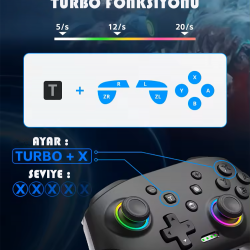 S-80 RGB Kablosuz Joystick Wireless Oyun Kolu PC/Switch/Oled İçin Oyun Kolu Nintendo Swich Uyumlu Pc Laptop