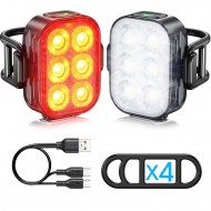 Ht-29 Şarjlı Bisiklet Işığı Ön Arka Flaşlı Usb 4 Mod Stop Lambası Aydınlatma Işık Seti IP65  Su Geçirmez Lamba Motosiklet 