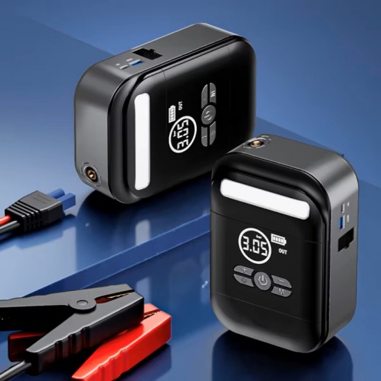 M02 Oto Jumper  Akü Şarj Çok Fonksiyonlu Jump Starter  10000mAh  Dijital Powerbank LED Fener  1200 Lümen